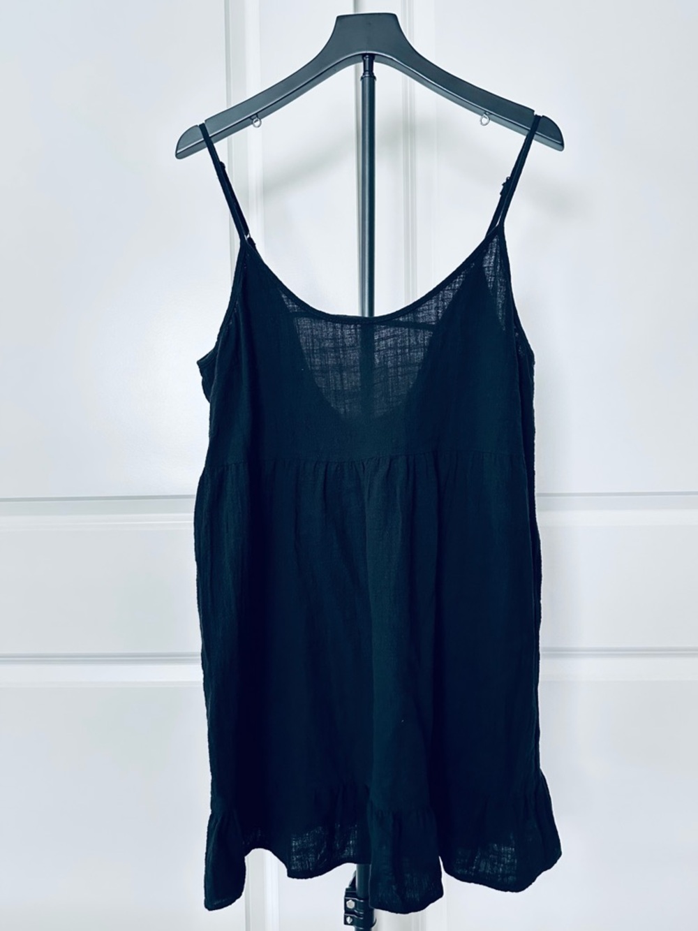 Women’s Cotton On Spaghetti Strap Black Knee-Length Dress Size L